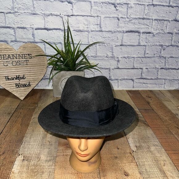 Country Gentleman Men's Size M 100% Wool Hat  Fedora  Dark Gray - Picture 3 of 7